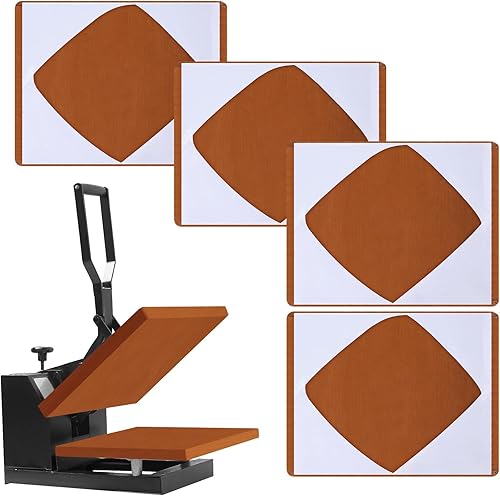 Miniatura 8 de Mixweer Juego de 4 fundas de prensa de calor antiadherentes, resistentes al calor, reutilizables, para transferencias de sublimación, máquina de