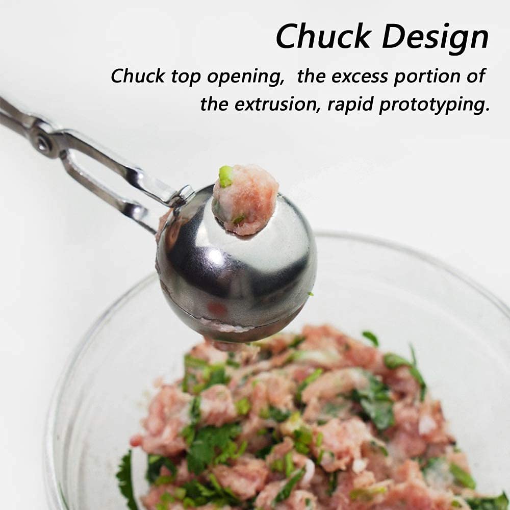 SVS ONLINE Stainless Steel Meat Ball Maker, Cake Pop Maker, Melon Baller Meatball Maker Non Stick Spoon New Steel Meat Balls Fish Rice Ball || 3
