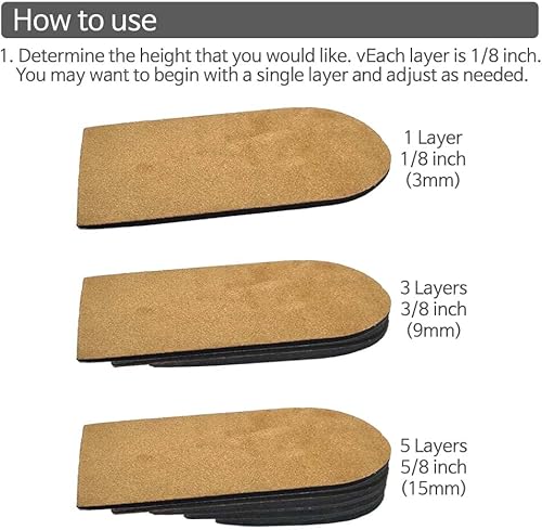 Miniatura 3 de Plantillas ajustables de altura de talón discrepancia y longitud de pierna  Paquete de 2