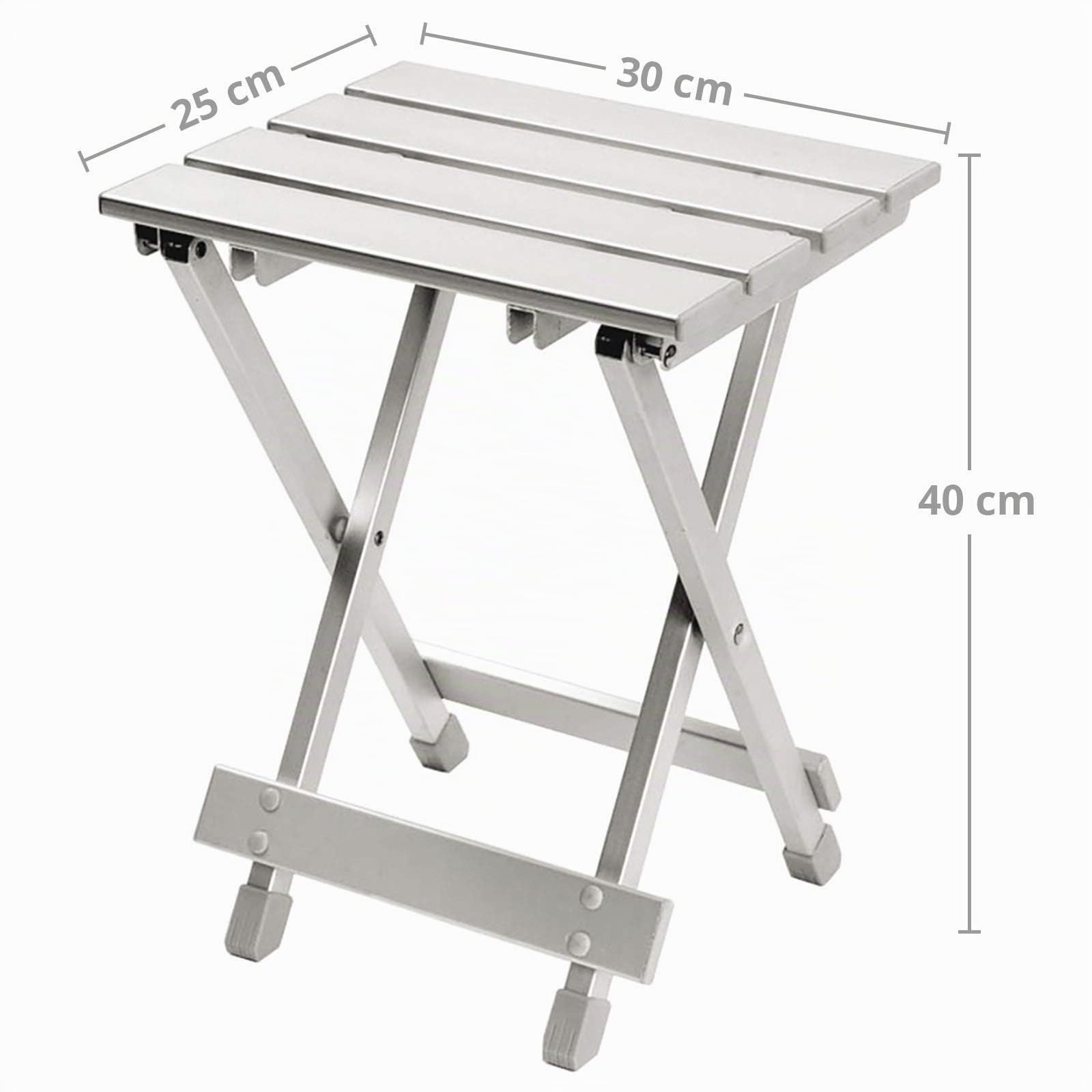Bo-Camp - Klappbarer Hocker/Tisch - Aluminium - 30x25x40 cm