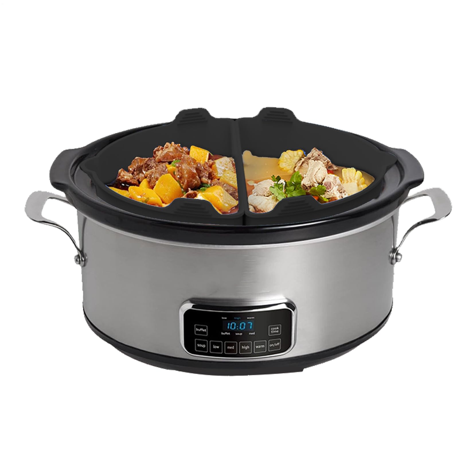 Fundas para Olla de Cocción Lenta | 1 Par Accesorio de Cocina,Divisor Reutilizable De Silicona Para Olla De Cocción Lenta,para Carnes Sopa Pollo Pescado y Reuniones Familiares