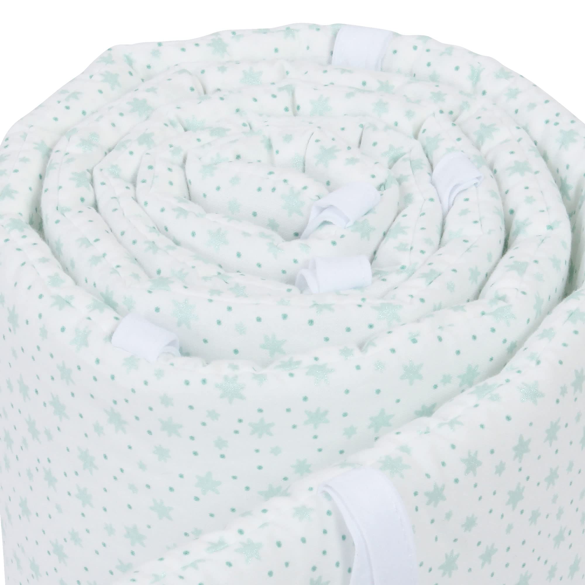 babybay Paracolpi in rete adatto per modello Boxspring XXL, bianco con stelle glitterate e menta