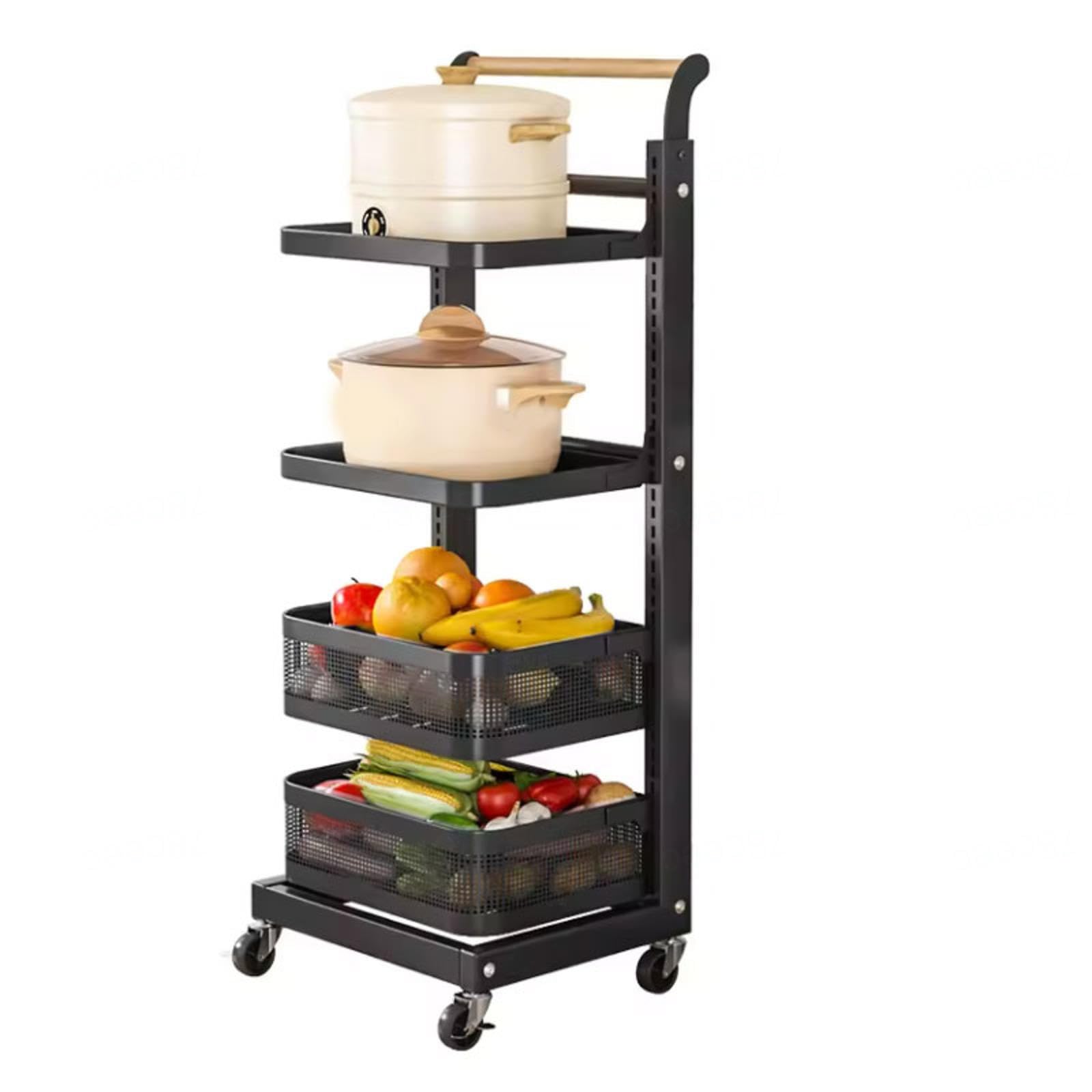 Soporte para Tapa de Olla para cajón, escurreplatos con Soporte para cacerolas y escurreplatos, Color Negro, 3 Tablas y 2 cestas (4 x 2 Tablas y 2 cestas, Color Negro)