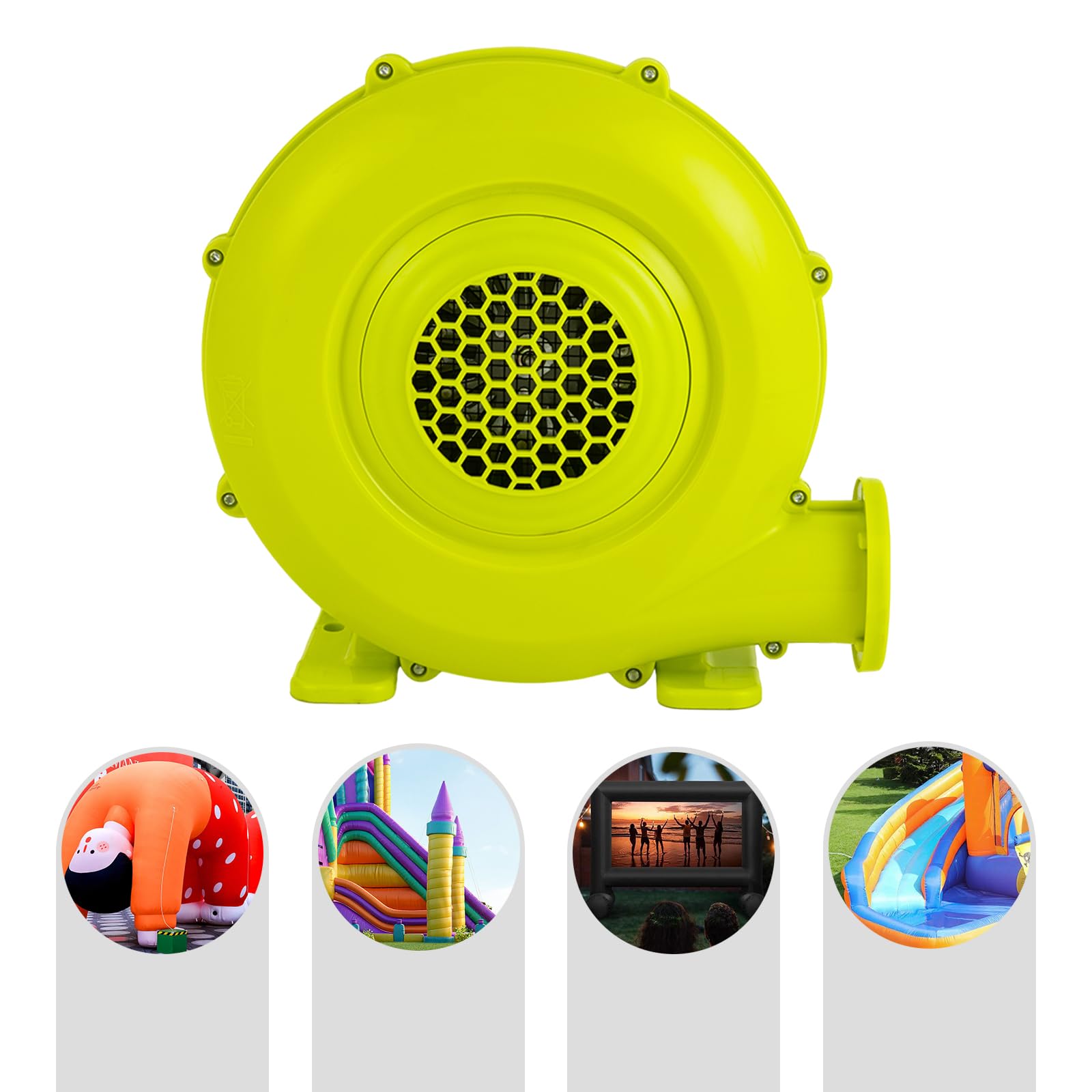 Souffleur à air 450 W - Souffleur électrique - Souffleur permanent pour jouets gonflables - Souffleur commercial pour châteaux gonflables - Machine à vent avec long câble d'alimentation
