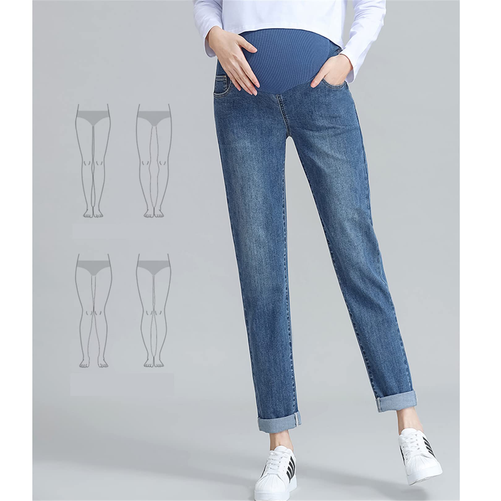 SXHEYUY Jeggings Premamá, Vaqueros Cintura Alta La Prenda Esencial para Tu Guardarropa De Embarazada