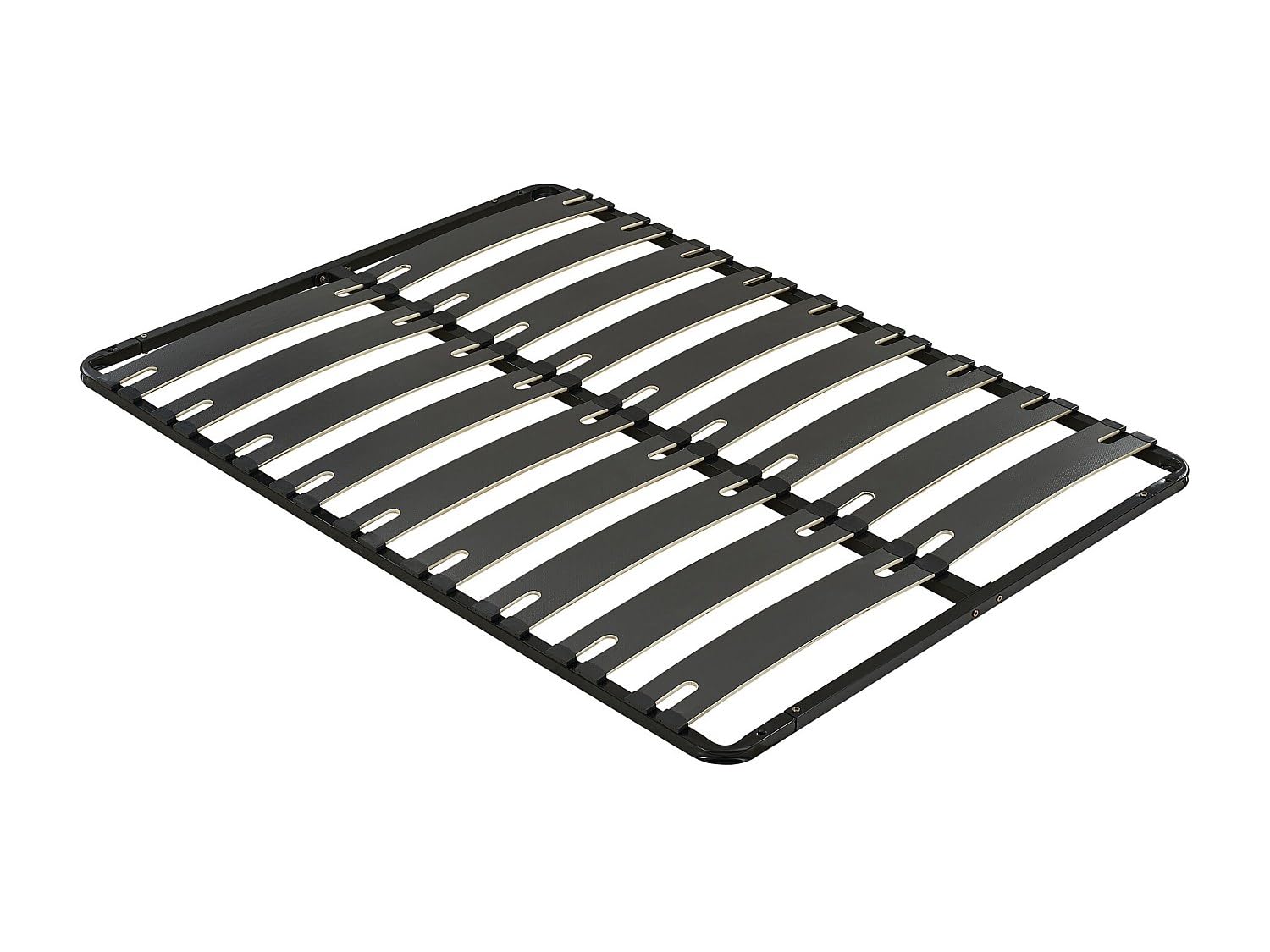 Vente-unique - Sommier Cadre à Lattes 140 x 190 cm - 2 x 9 Lattes - Antidérapant - sans Pied - Noir - MONTIANO de YSMÉE