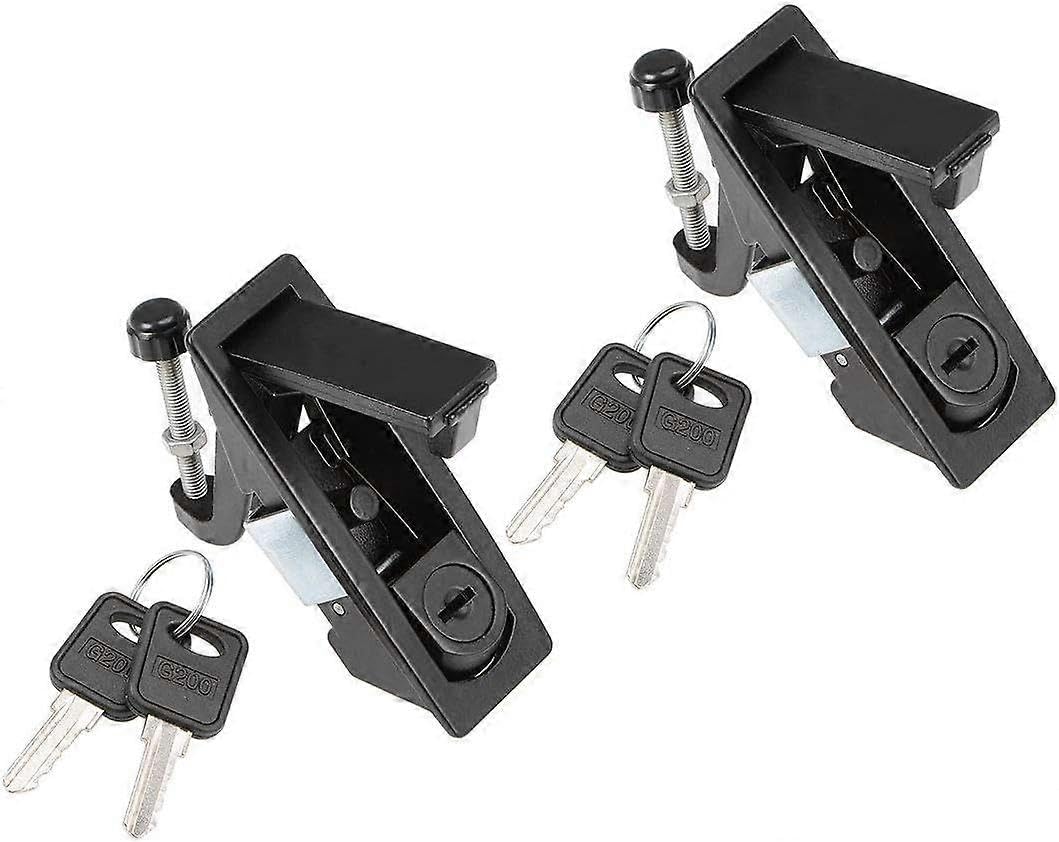Electric Cabinet Panel Cam Lock Push Button Pop Up Door Lock W Key,Black 606-1