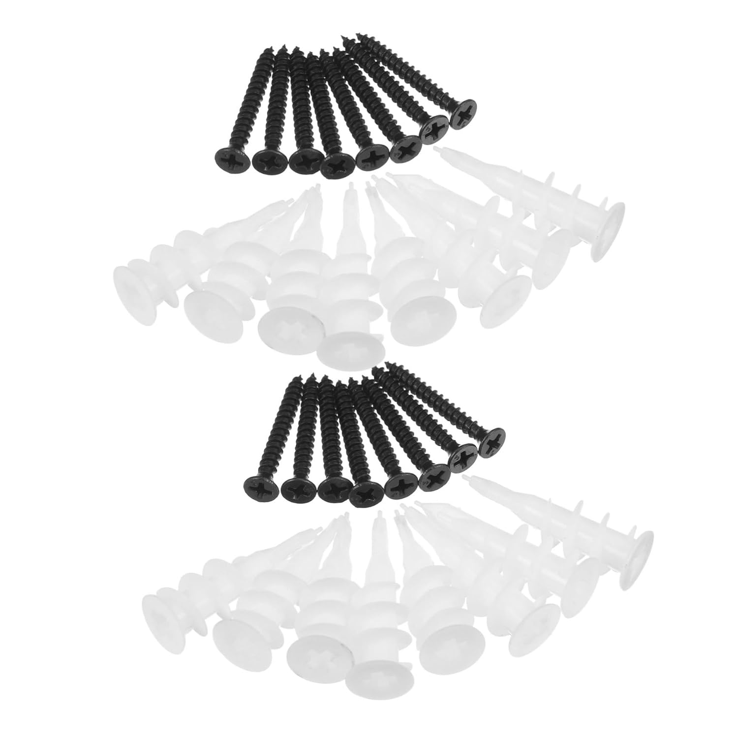 DECHOUS 100 Sets Stainless Steel Wall Anchors and Screws Kit Expansion Screws for Improvements for Hanging Pictures Plaster and Drywall
