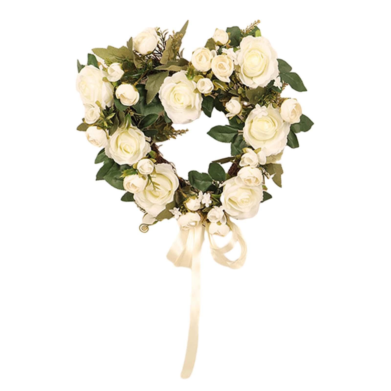 LIXSAZSE Love Wreath Heart Garland Wall Hanging Valentines Day Decoration For Indoor Outdoor Celebration Beautiful Valentines Day Love Wreath Is 15.75inch X