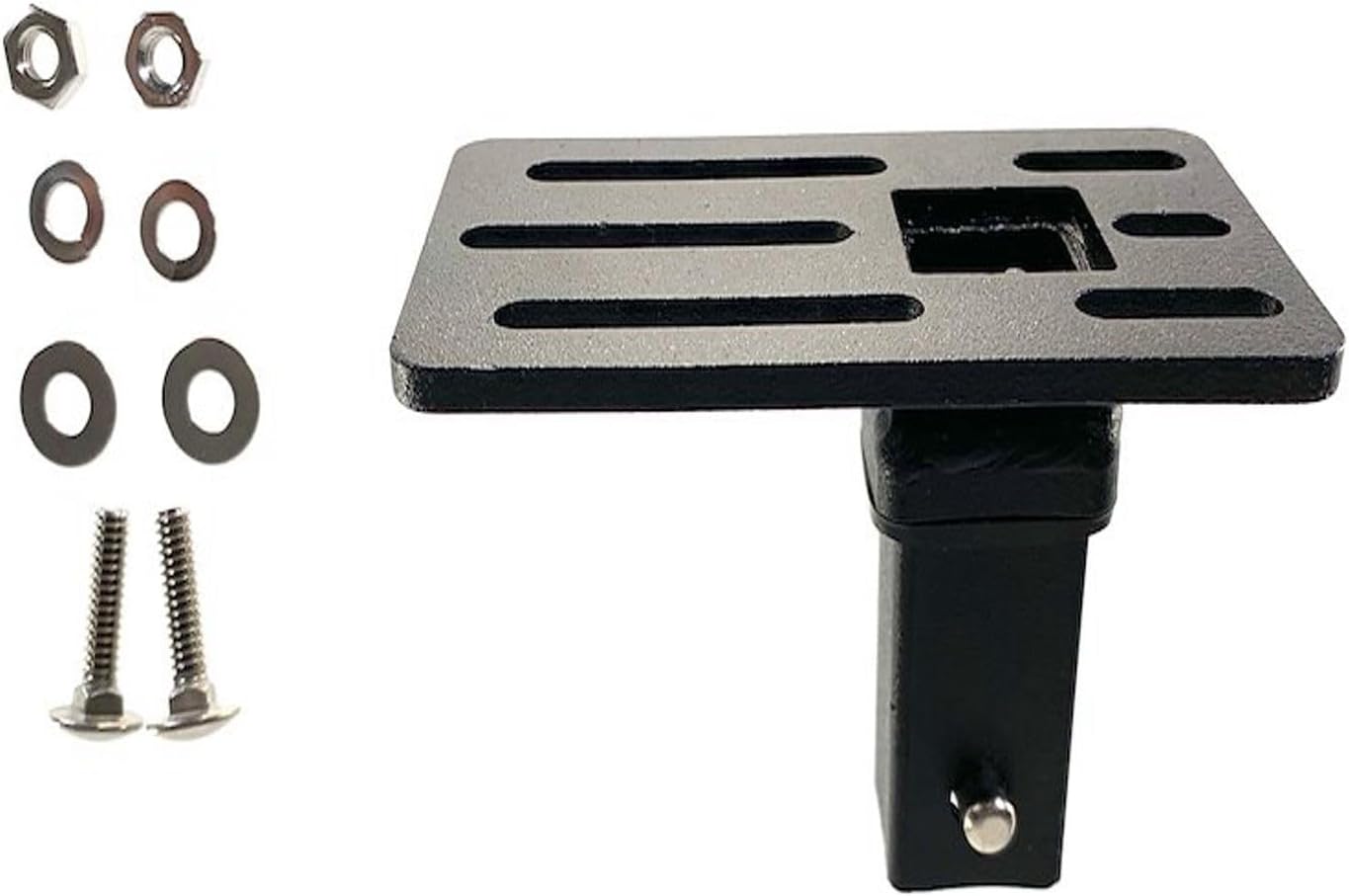 Roof Rack Accessory Mounting Bracket | Click-In Cross Bar Compatible | 2.6 in x 4.5 in Size | 1/4 in Bolt Holes | Parallel Mount | Black Steel