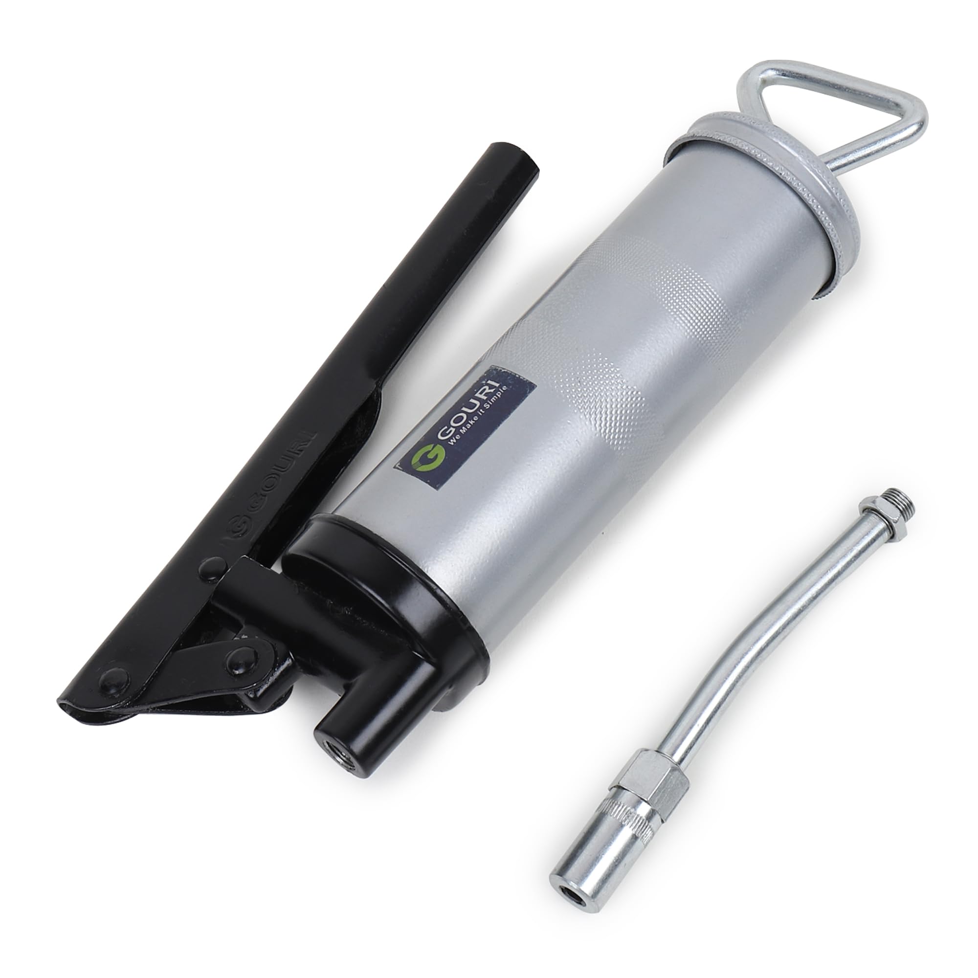 TUNIR Gauri Grease Gun 10 Oz / 280 Grams Grease Capacity | Lever type Grease Gun with 6 pcs coupling set | Grease Gun Head with air Release Valve and Fitted with Filler Nipple 2