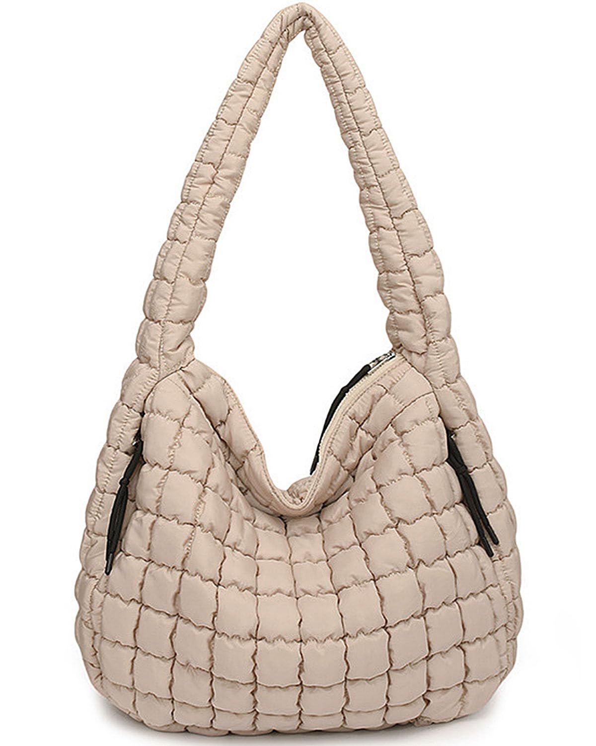 Bagtopia Puffer Tote Bag, Large Quilted Puffer Bag, Lightweight Puffy Quilted Hobo Bag, Soft Shoulder Bag for Work,Gym,Travel