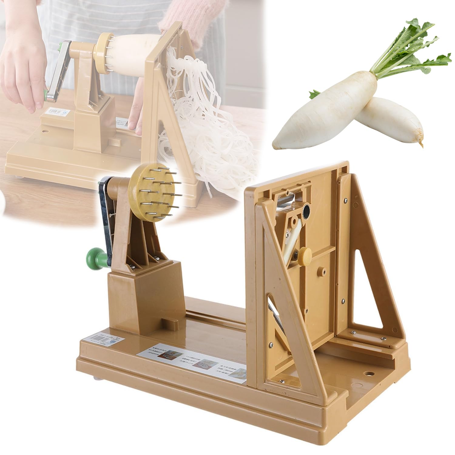 Rallador manual de verduras, triturador de alimentos multiusos con retenedores de alta densidad y pies antideslizantes, herramienta de cocina fácil para rallar papas, zanahorias, repollo, esencial