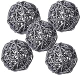 zorpia 5 Pieces Wicker Rattan Balls Decorative Orbs Vase Fillers for Craft, Party, Wedding Table Dec