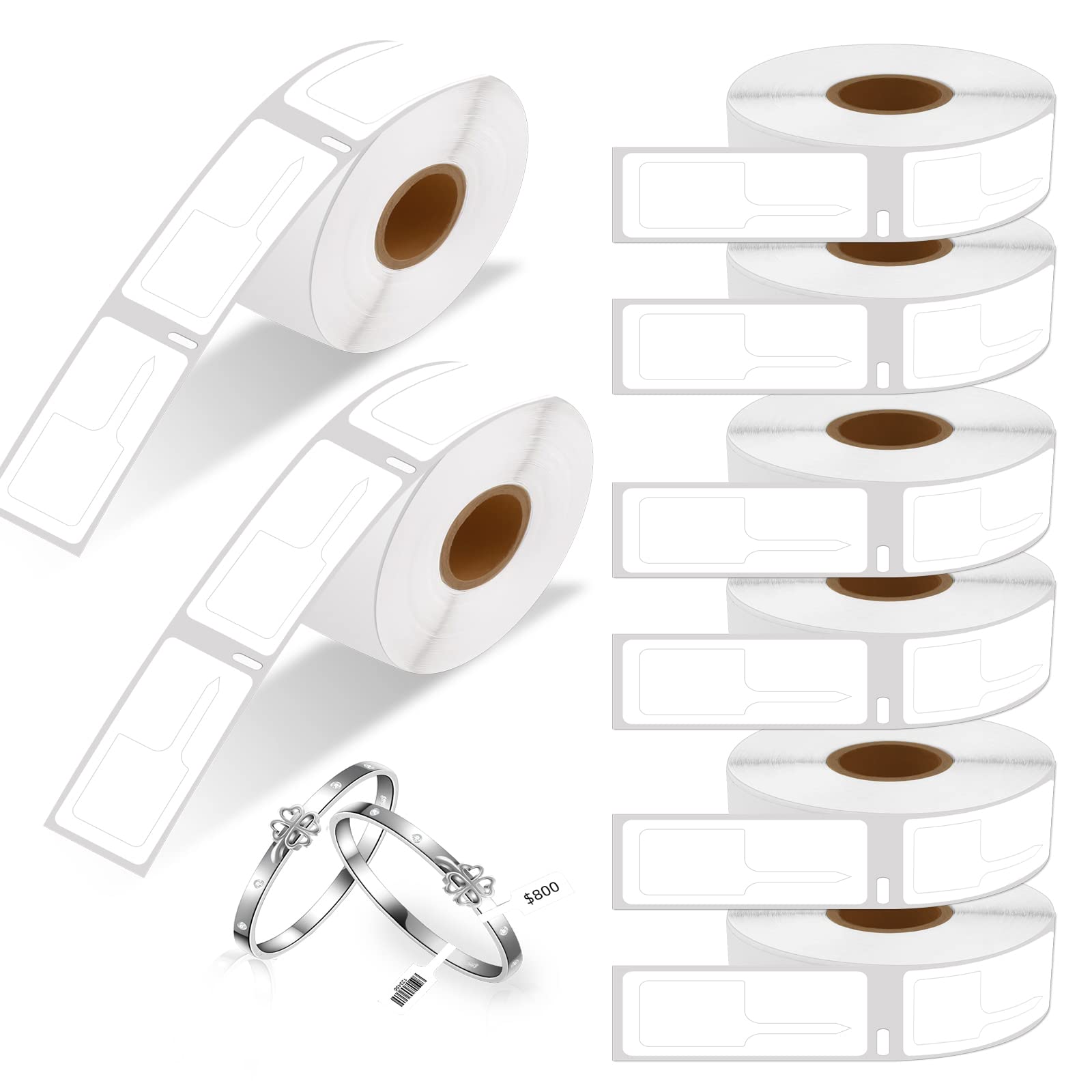 Cruxer 8 Rolls Compatible for DYMO 30373 (7/8" x 15/16") Price Tag Labels, Replacement Stickers for DYMO Labelwriter Printer, NOT for 550 & 5XL (400