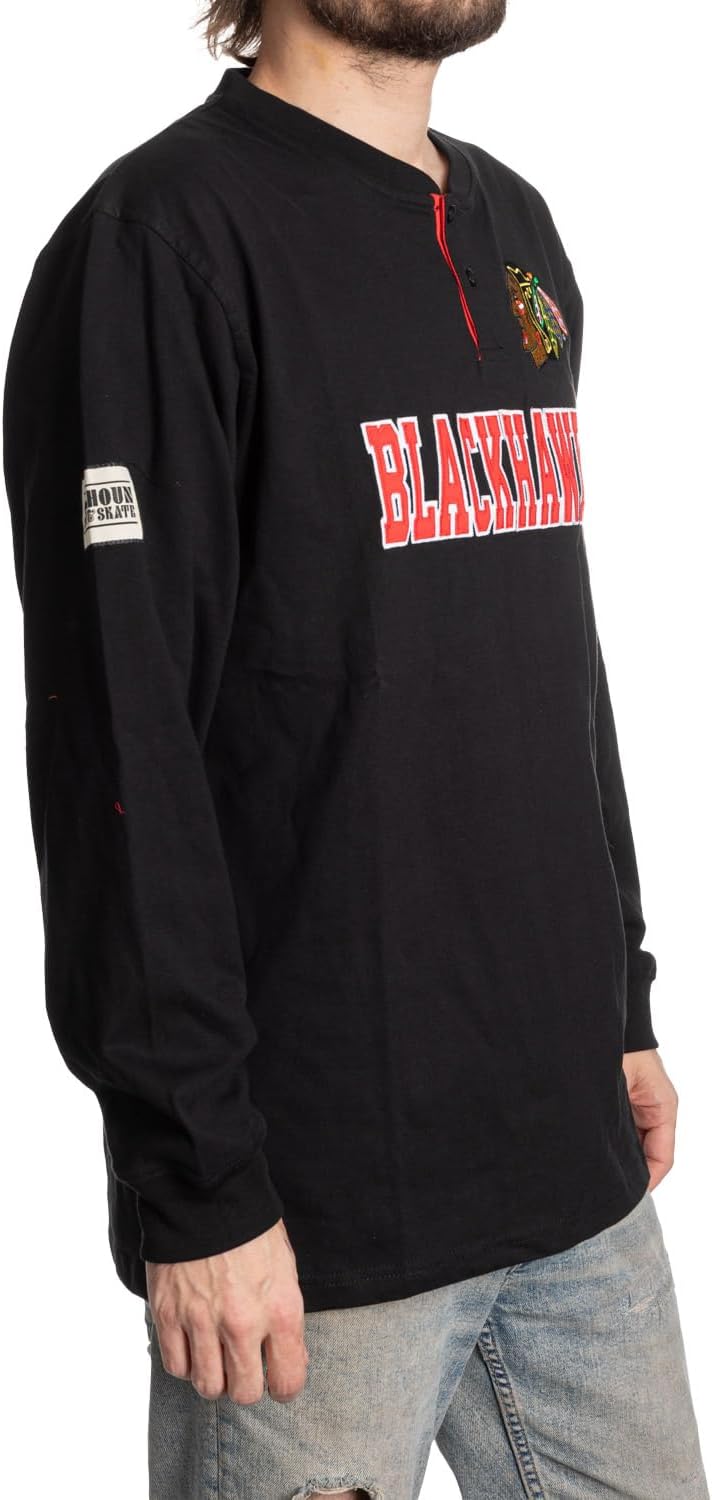 Calhoun NHL Surf & Skate Mens Henley Long Sleeve Shirt - Image 2