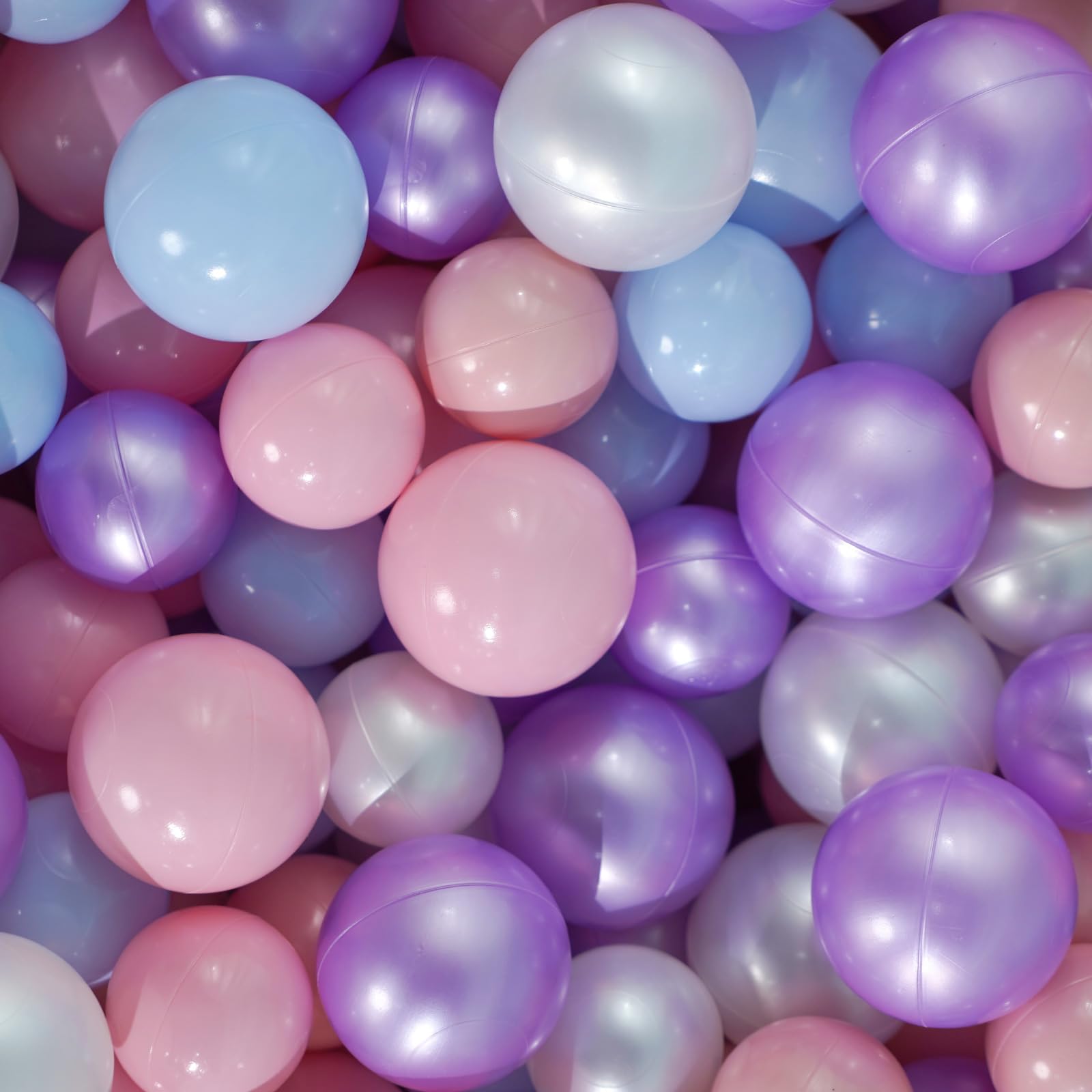GOGOSOSafe & Durable Ball Pit Balls - 100pcs | Crush Proof Plastic Balls | Ideal for Babies, Kids | 50pcs 2.2inch + 50pcs 2.75inch | Endless Entertainment, Mermaid Colors