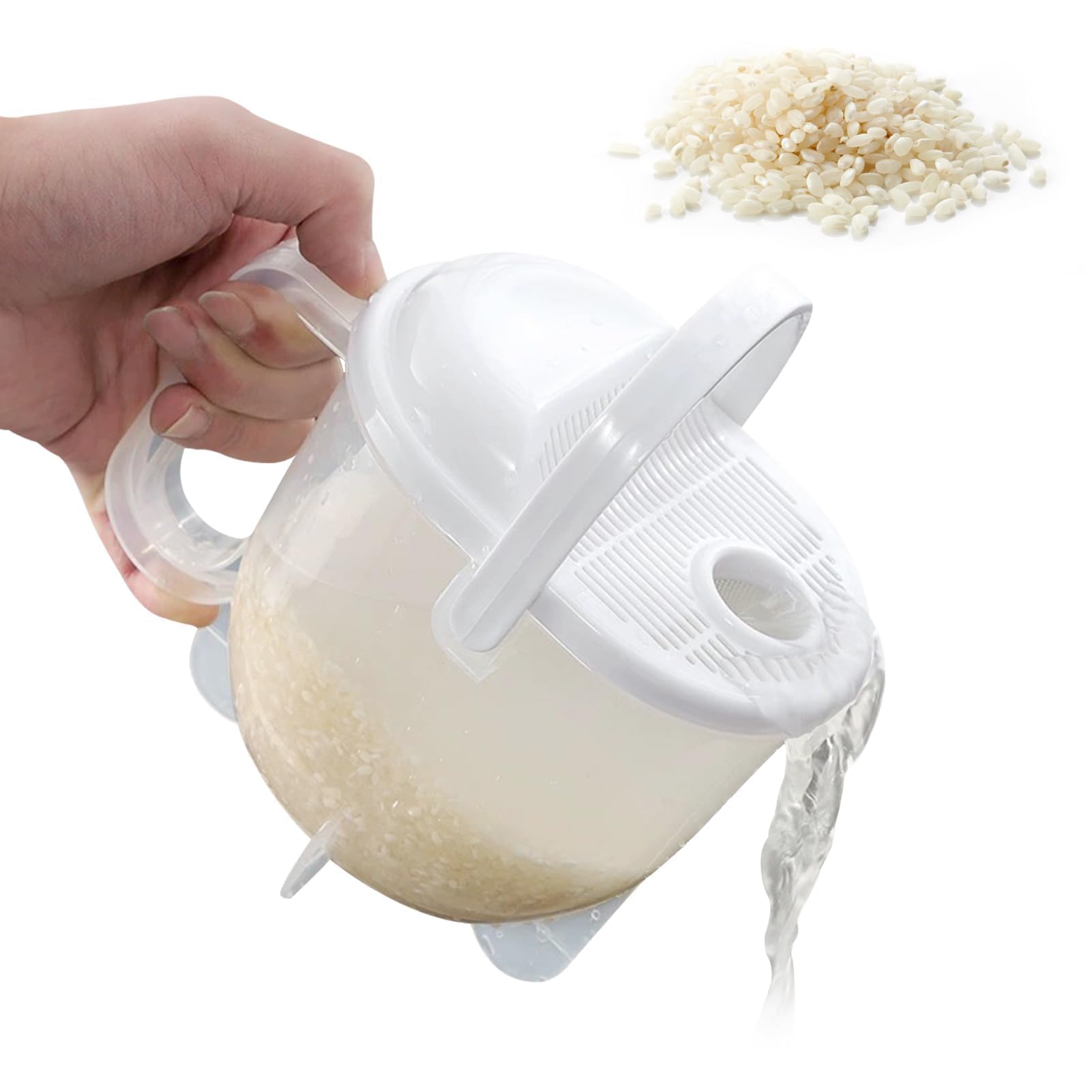 Amazon.com: Rice Washer Strainer Bowl with Lid - Rice Cleaner with