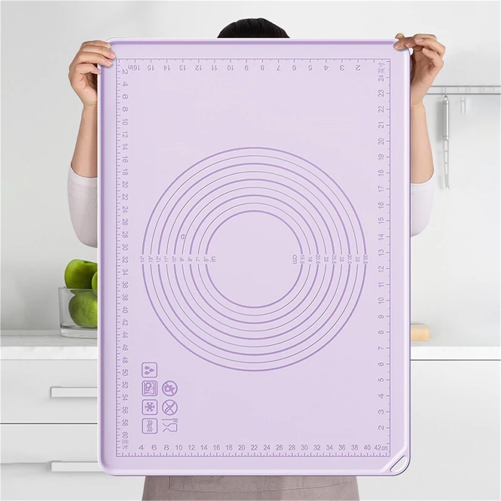 Rutschfeste Backunterlage Antihafte Verdickte, antihaftbeschichtete Silikon-Backmatte for Küche, Pizza, Nudeln und Teig – ideal for Kneten Backen(60x80cm)