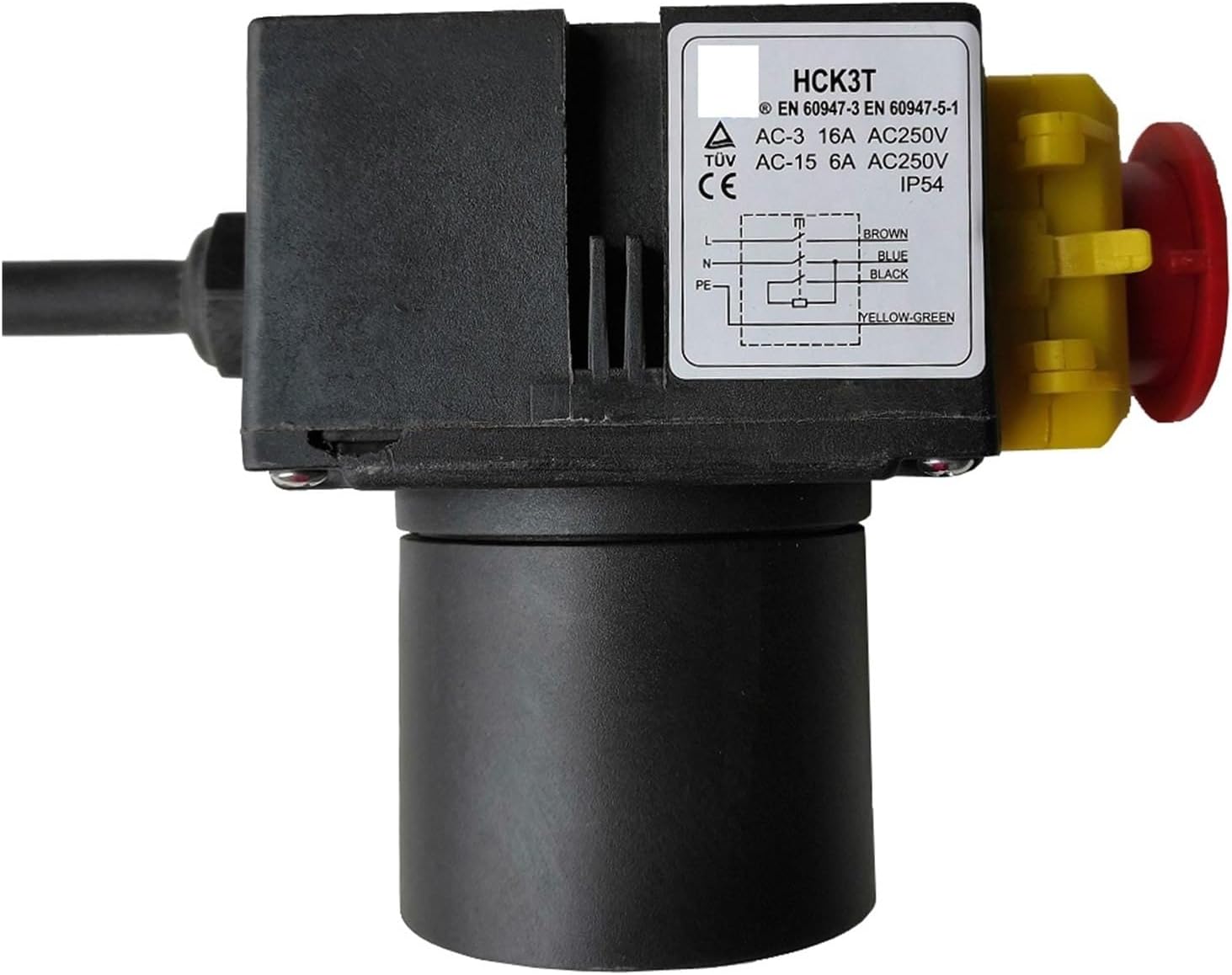 HCK3T 250V 16/6A IP54 Wood Splitting Machine Electromagnetic Push Button Switches Power On Off Switch