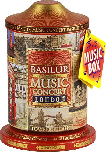 Basilur | London Music Tin | Music Concert Collection | Pure Ceylon Black Tea With Amaranth, Cornflower, Bergamot And Chocolate | Metal Caddy | 20 Pyramid Tea Bags | Gift Of Tea | Pack Of 1 #TOP15