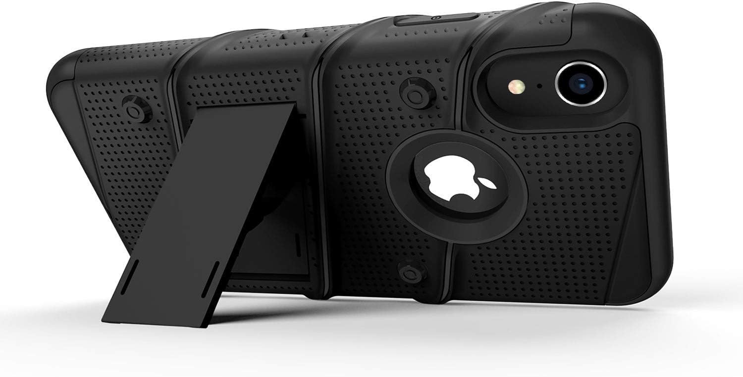 ZIZO Bolt Series for iPhone XR Case with Screen Protector Kickstand Holster Lanyard - Black​