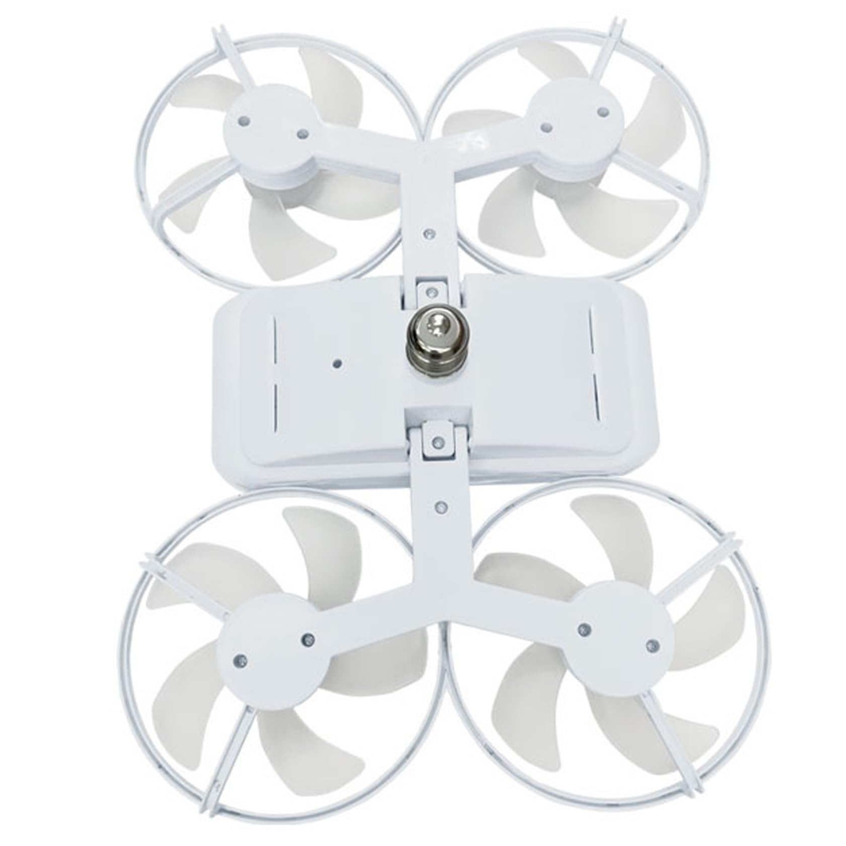 DAGLLGEW Ceiling Fan With Lights, Bedroom Ceiling Fan With Lights, Drone-inspired Led - 360° Surround Airflow, Dimmable Light Remote, E27 Socket, Extension Rod Included (white)