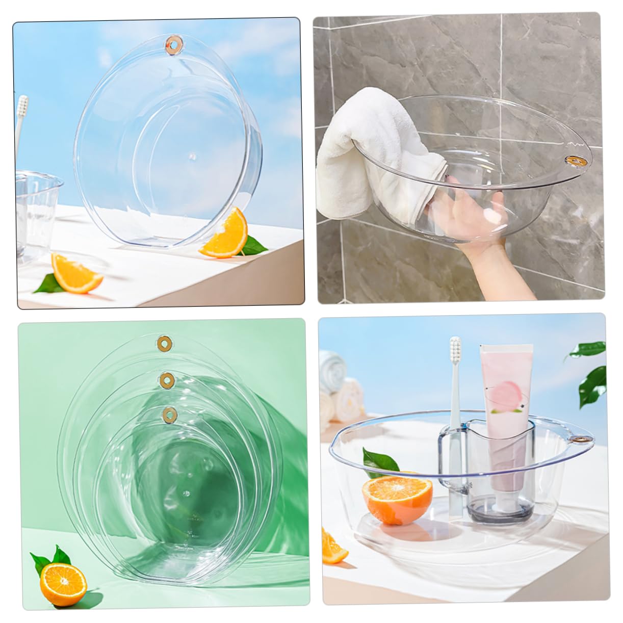 MOLUCKFU Thickened Plastic Wash Basin Multi-Functional Bowl for Dish Face Washing Kitchen Use