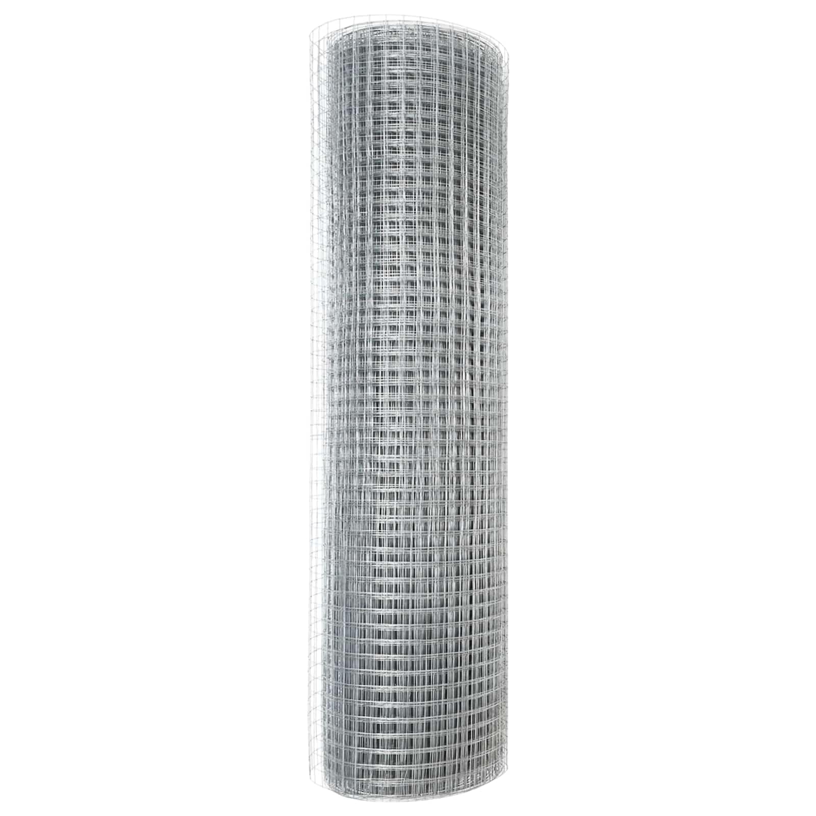 Geschweißter Drahtzaun Silber robustes Zaunelement für Außenbereich, Gartenzaun mit Sichtschutz und Sicherheit, 10000 x 40 cm Metall Doppelstabmatte für Terrasse, Vorgarten und Grundstück