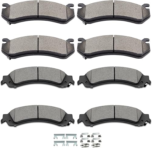 SCITOO Kits de pastillas de cerámica D785C D834 delanteras y traseras para Cadillac Escalade, Escalade ESV, Escalade EXT, para Chevy Avalanche 1500,