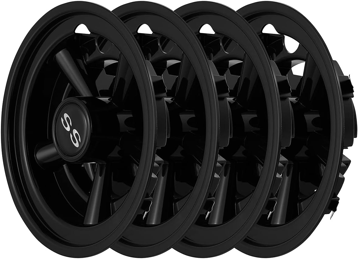 Golf Cart Accessories Wheel Covers Hub Caps for Yamaha/Club CAR/EZ-GO Par Car 8" (Set of 4) (Black)
