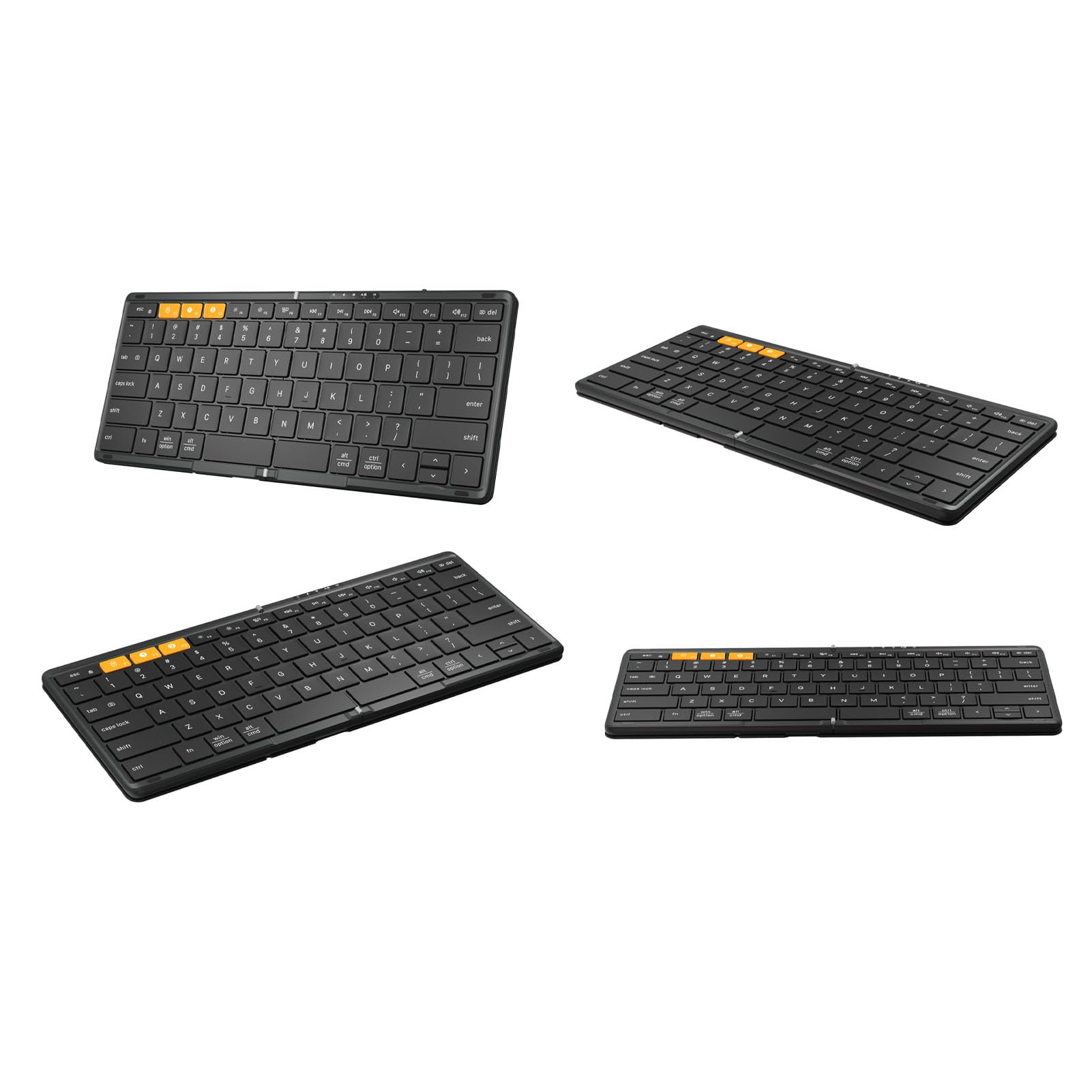 Sxhlseller Tastiera Bluetooth Pieghevole Senza Fili 2.4G | Tastiera portatile pieghevole, Bluetooth wireless 2.4G dual mode, USB C ricaricabile, tastiera da viaggio con layout completo