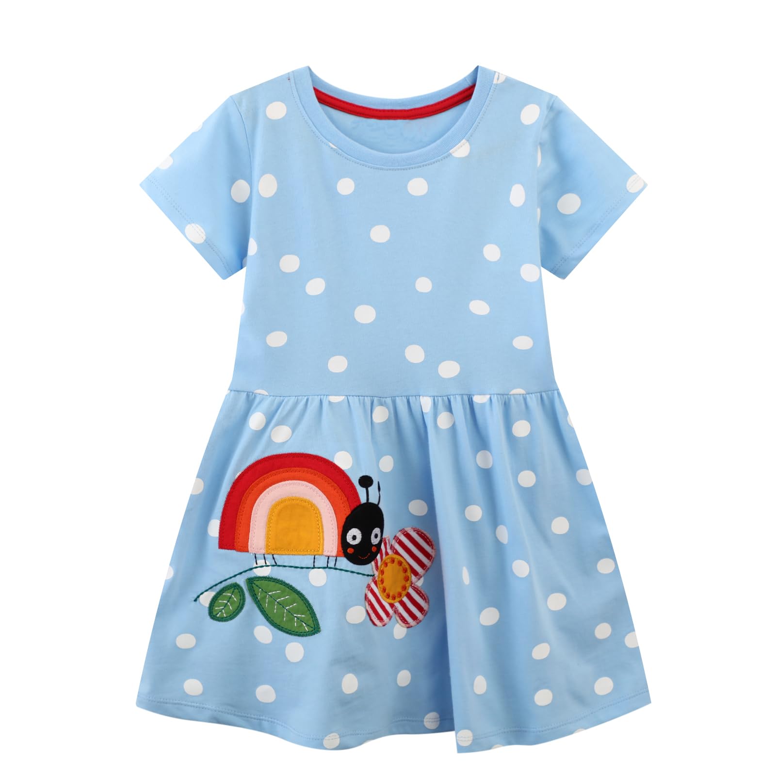 Vestido Niña Unicornio Algodón Cuello Redondo Princesa Fiesta Verano Talla 2-8 Años