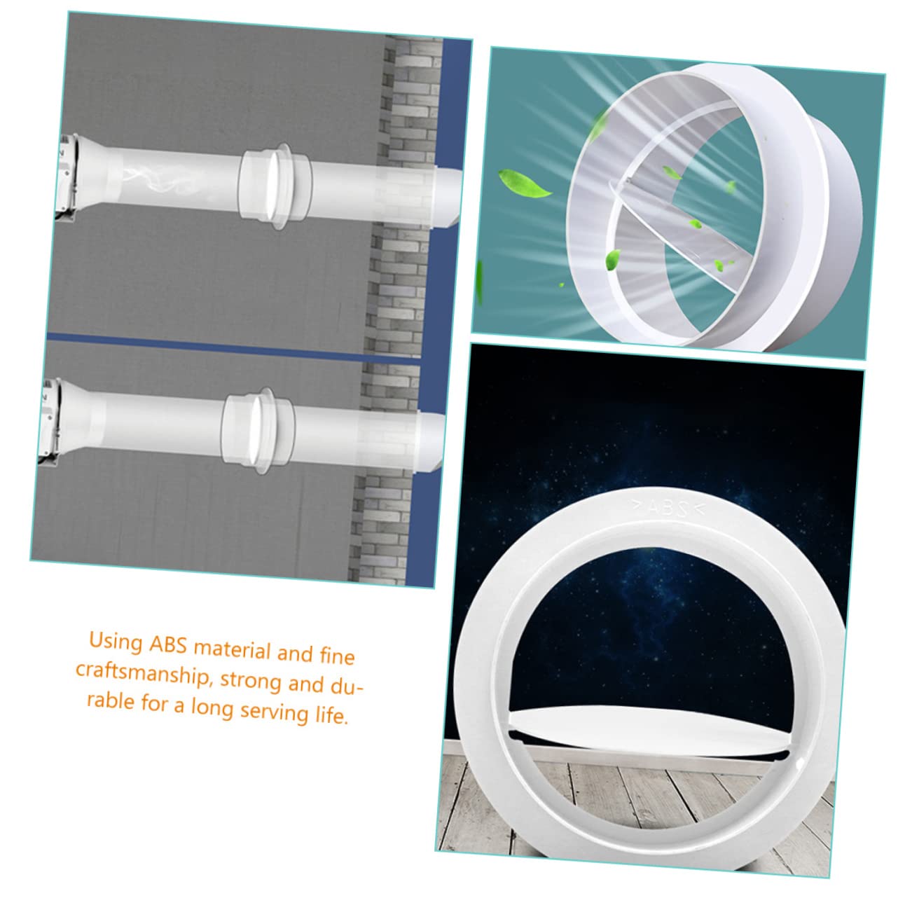 SHINEOFI 4 Stück Duct Connector für Luftventilation Rückschlagventil für Abluftschläuche Einfache Installation Material Langlebig Kompatibel mit Heizungs und Kühlanlagen