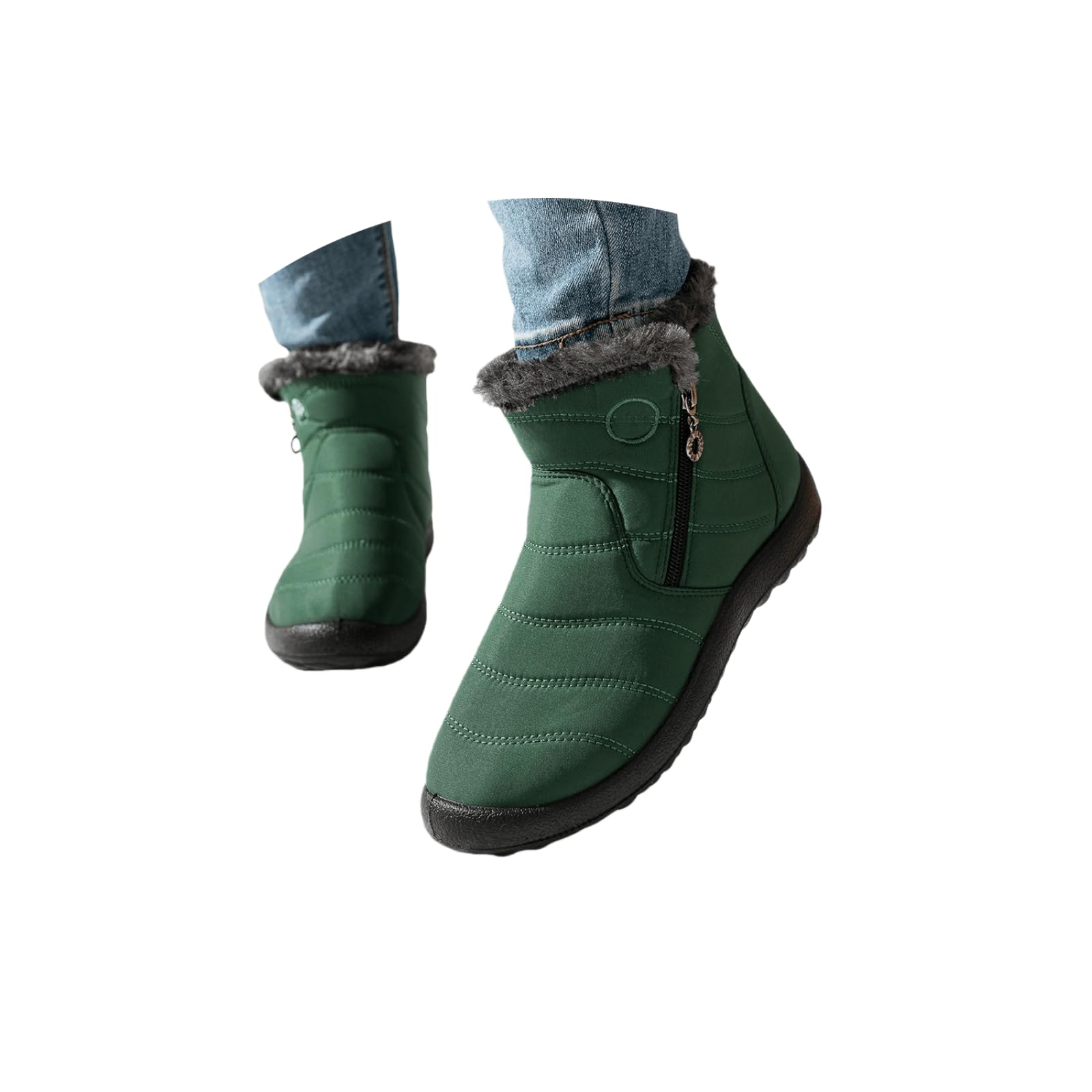 Winter Boots For Women Waterproof Fur Lined Snow Boots Insulated Warm Ankle Slip On Walking Comfort Outdoor Booties