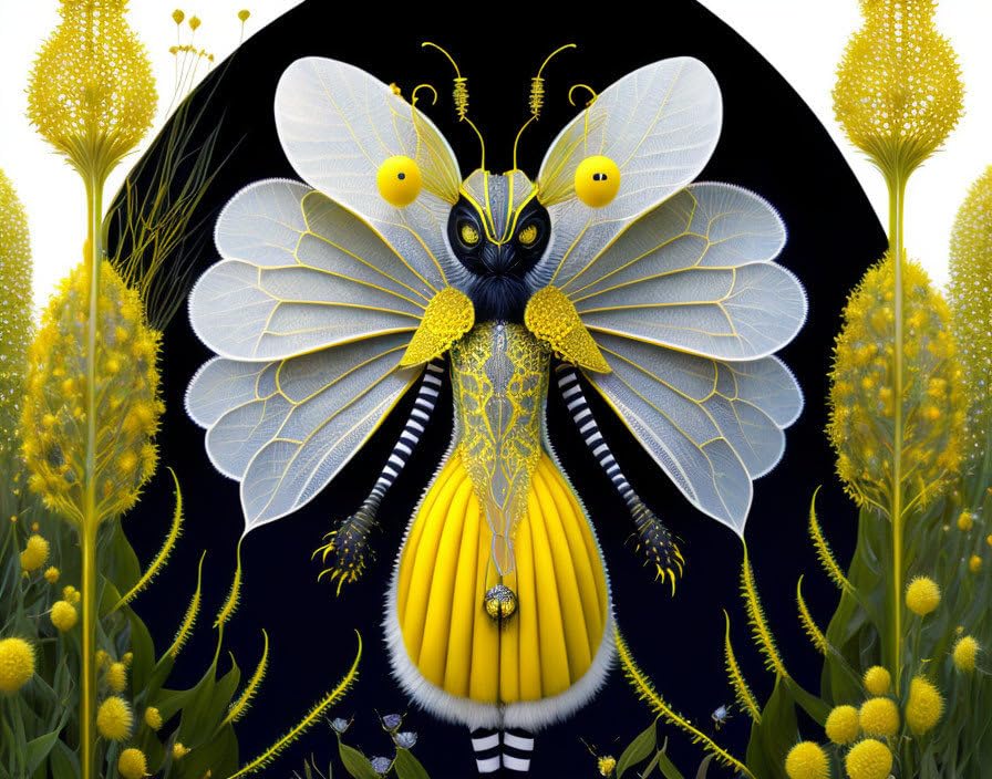 Affiches sur toile punk sur insecte pour salon moderne tableau noir et jaune 58 x 90 cm