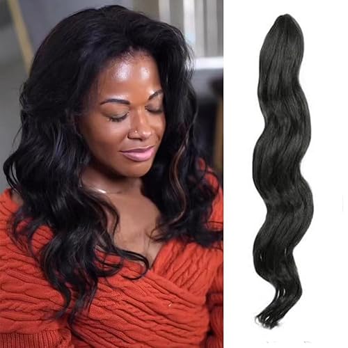 Extensión de cabello sintético de ganchillo con ondas oceánicas (18 pulgadas (3 paquetes), 1B)