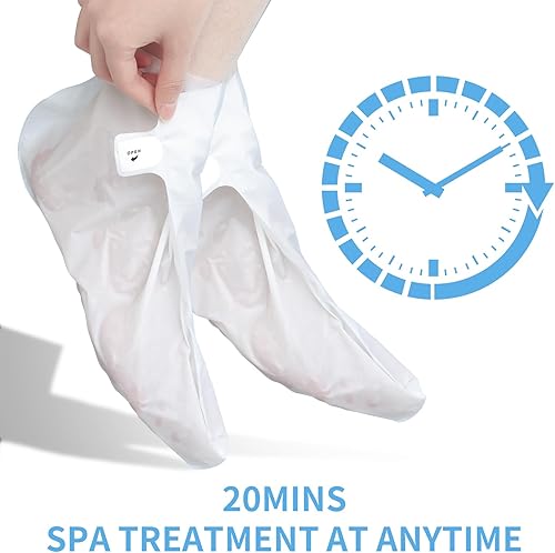 Miniatura 5 de Paquete de 6 calcetines hidratantes para pies para aliviar los pies secos y agrietados y ásperos, cuidado del tratamiento, nicotinamida, manteca de