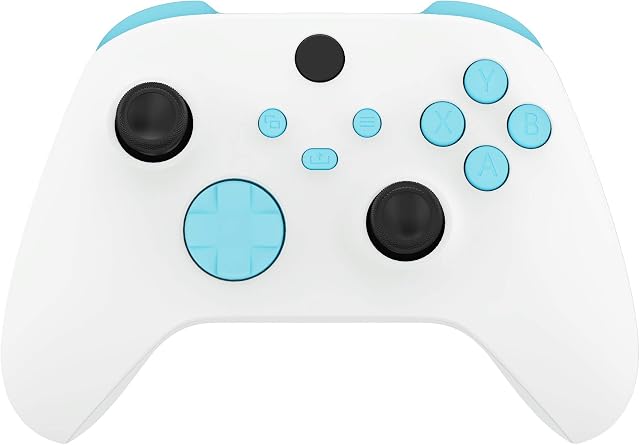 eXtremeRate Niebieskie Niebo Przyciski Wymiana dla Xbox Series X/S Controller, LB RB LT RT Bumpers Triggers D-pad ABXY Start Back Sync Share Keys dla Xbox Series X/S Controller
