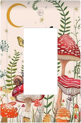 Miniatura 139 de Cubiertas de Interruptor de Luz de 1 Pandilla Bosques Animales Flores Hierba Árboles Placa de Pared Decorativa Interruptor Eléctrico para Decoración