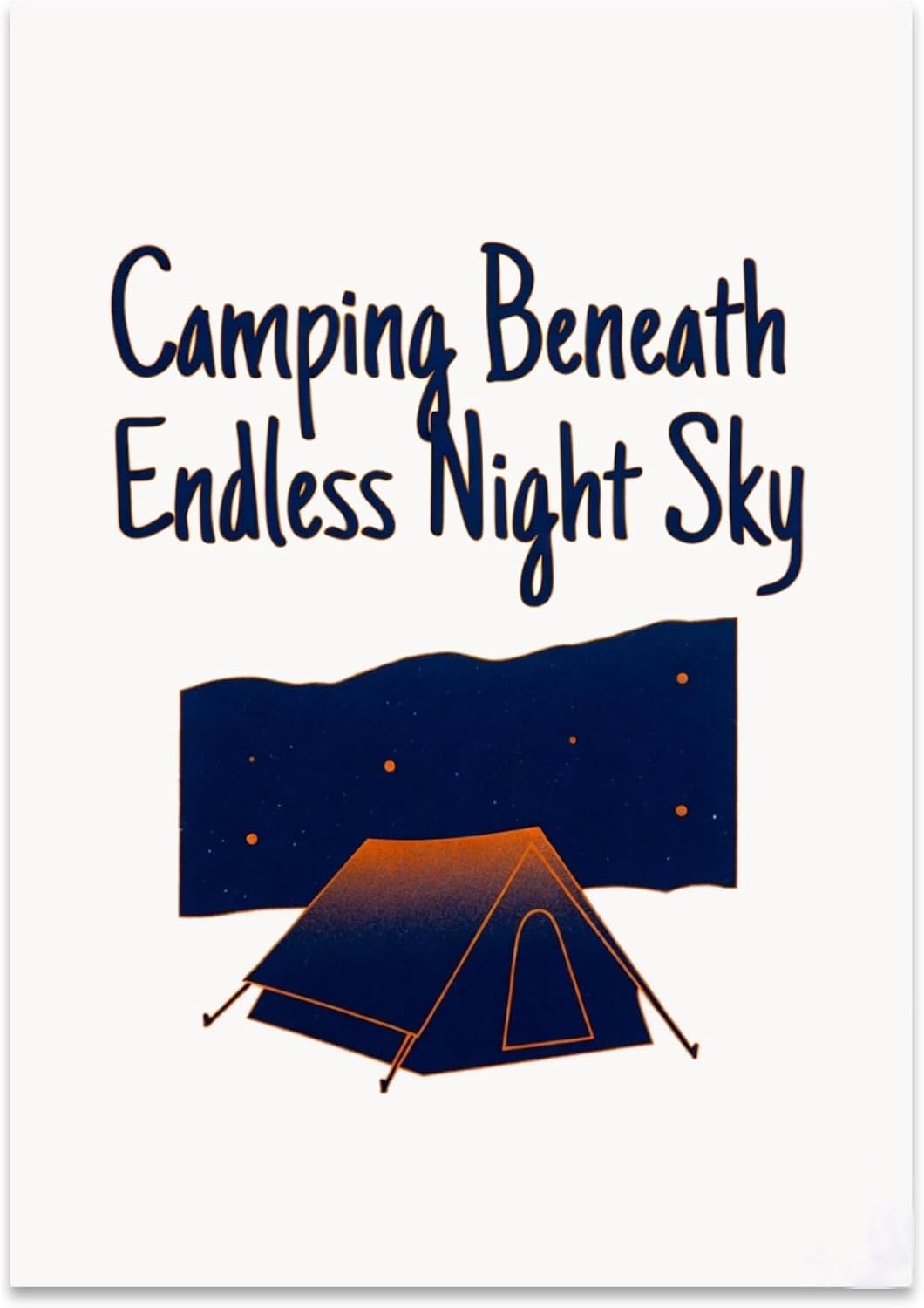 Camping Enthusiast Poster Print - Camping Beneath Endless Night Sky - 13x19 - Modern Adventure Decor
