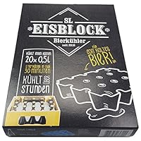 SL-Eisblock - Bierkühler, Getränkekühler 0,5 Liter Flaschen der SL-EISBLOCK Bierkastenkühler ist MADE IN GERMANY (Geschenkverpackung) Blau