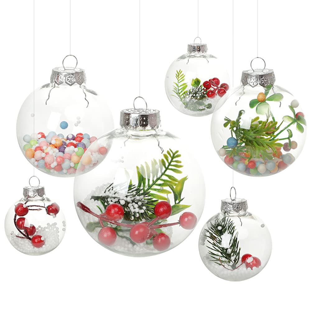 para la decoración del Regalo de la Fiesta de cumpleaños de la Boda del árbol de Navidad, Adornos de Bolas Transparentes, Adornos rellenables Transparentes de Bricolaje, 12 Piezas