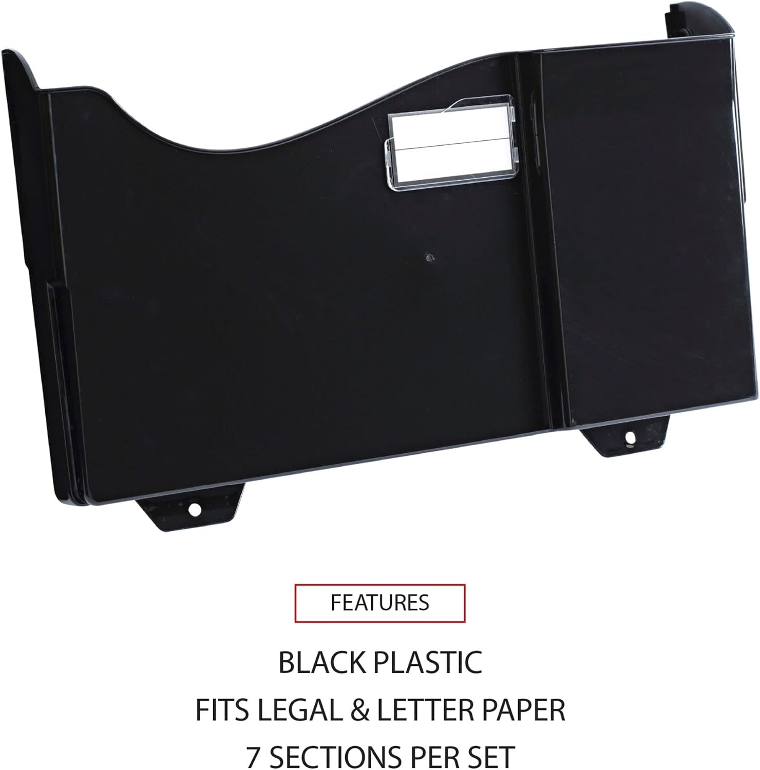 Universal 08174 Grande Central Filing System, Seven Pocket, Wall Mount, Plastic, Black
