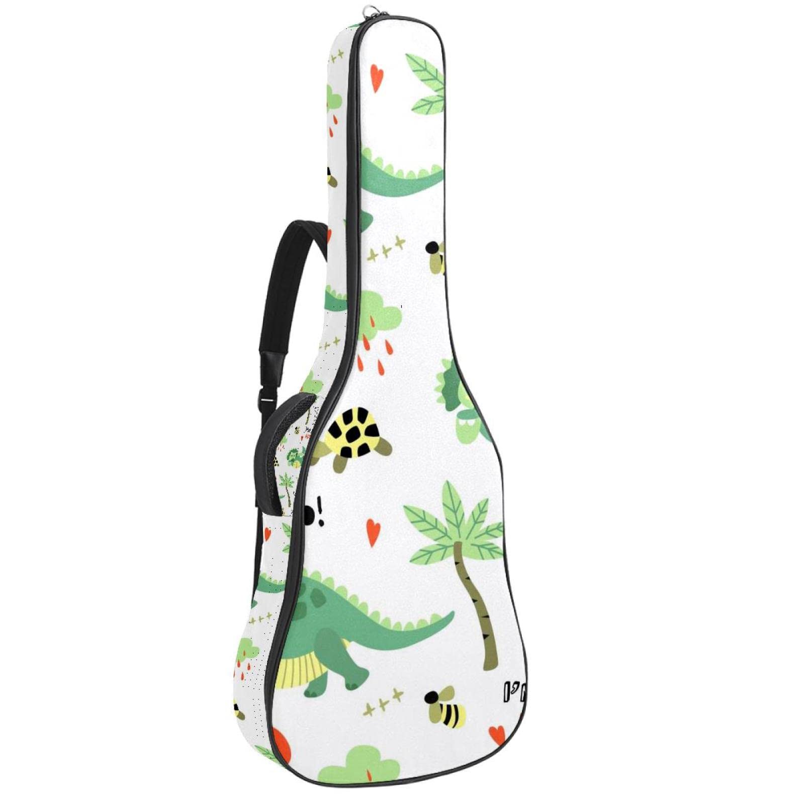 Torba na gitarę akustyczną wodoodporna gitara plecak gruby miękki wyściełany płaski 'Happy Easter Bunny Egg' klasyczna gitara etui, kolor2, 42.9x16.9x4.7 in, Organizer do torby