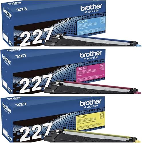 Miniatura 1 de Brother TN227 (CMY) Juego de tóner de color de alto rendimiento cian, magenta, amarillo, paquete de 3 para HL-L3210CW, HL-L3230CDW, MFC-L3750CDW en