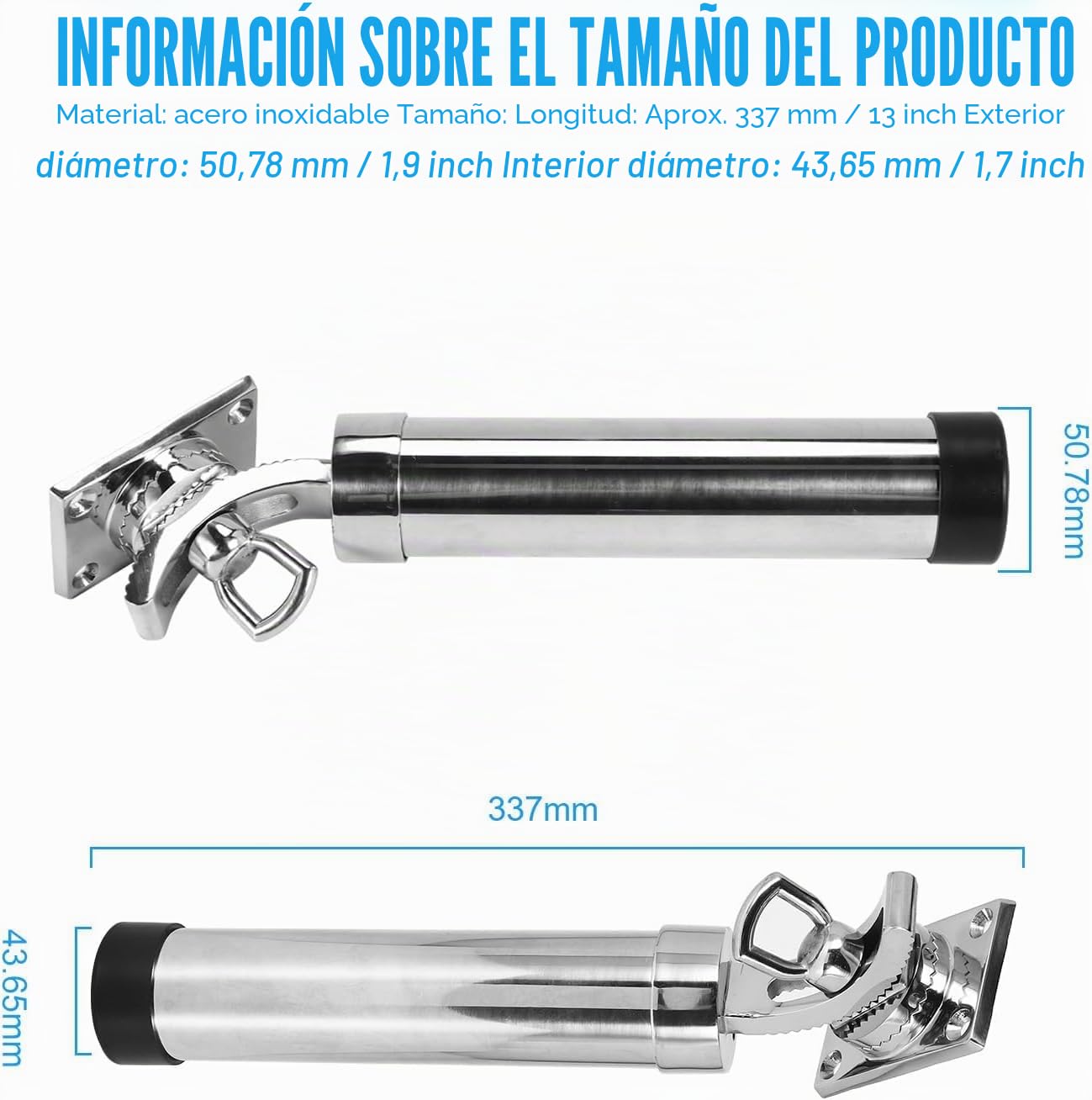 Soporte ajustable para cañas de pescar para , color plateado