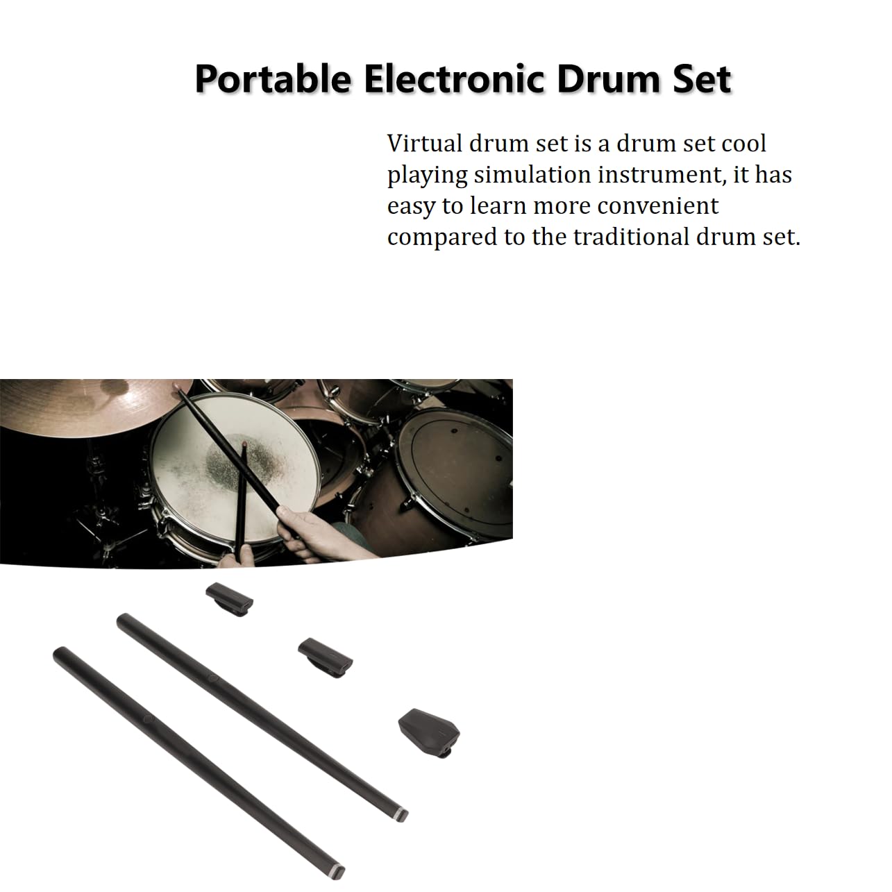 Batterie Électronique Portable Kit de Percussion Numérique pour Débutants Adultes avec Support MIDI et Leçons Incluses Optimisées