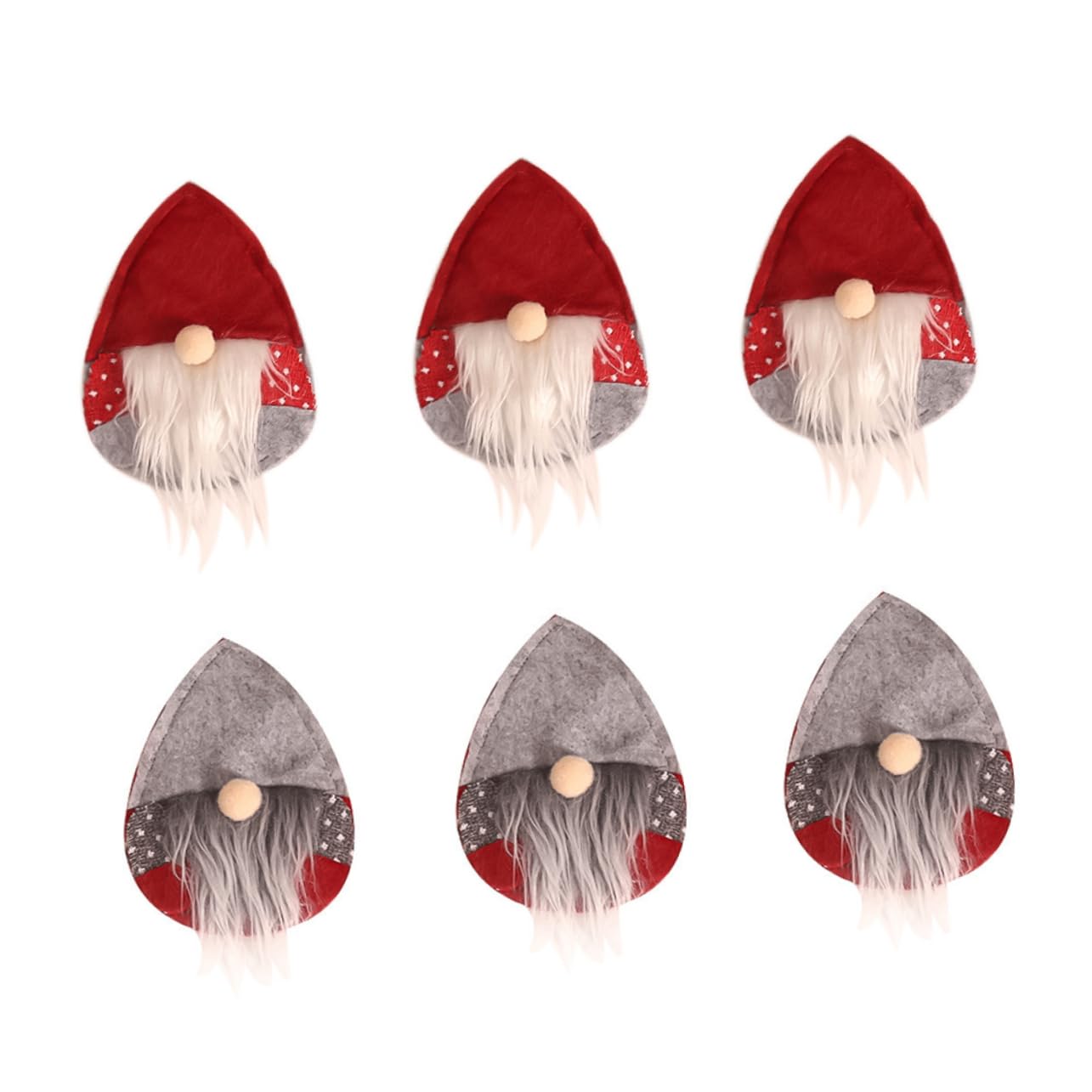 6 Pezzi Portaposate Natalizi in Rosso e Grigio Posate Decorazione Tavola per Festa Natale Supporto Originale per Argenteria e Posate Accessori Natalizi per e Pranzo Festivi
