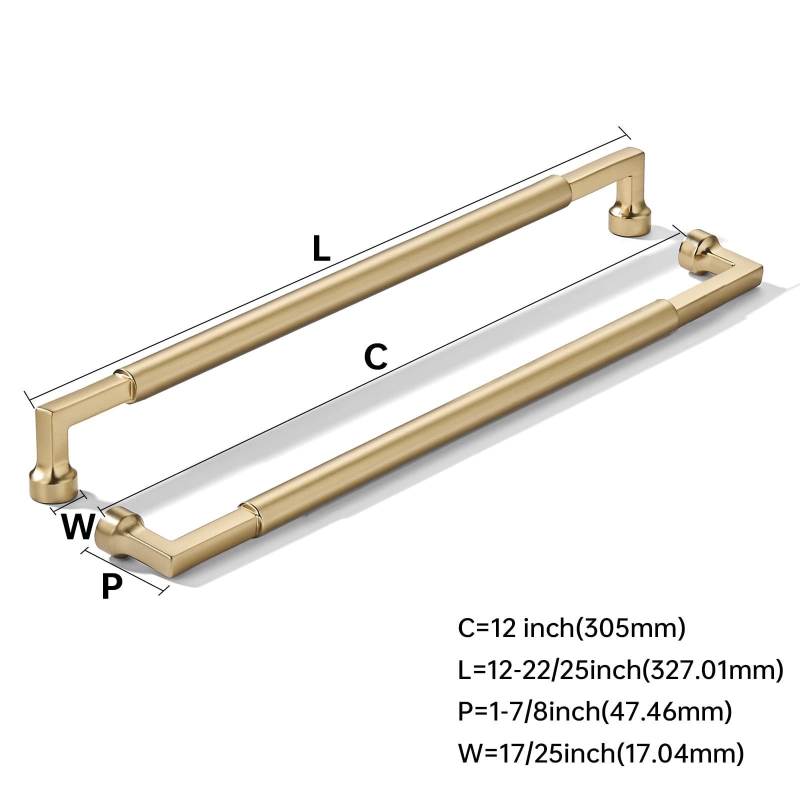 KHTUMEWARE-80345 Champagne Bronze Appliance Pulls CTC 12 in (305 mm) in Champagne Bronze — KHTUMEWARE